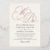 Wij Doen Formele Calligrafie Script Bruiloft Folie Uitnodiging (Voorkant)