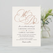 Wij Doen Formele Calligrafie Script Bruiloft Folie Uitnodiging (Staand Voorkant)