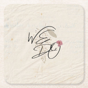 WIJ DOEN geperste bloemen Shabby Garden Chic Progr Kartonnen Onderzetters