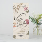 Wij doen geperste bloemen Shabby Garden Chic Programmakaart (Staand voorkant)