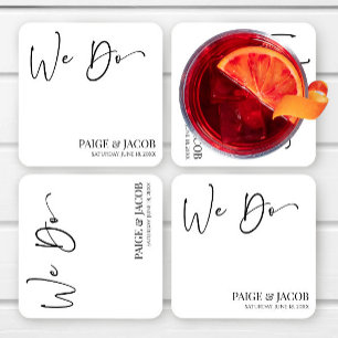 Wij doen klassieke moderne minimalistische bruilof kartonnen onderzetters