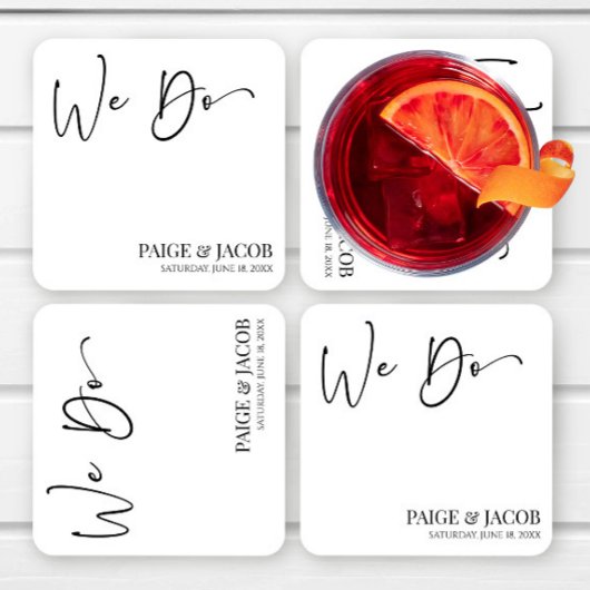 Wij doen klassieke moderne minimalistische bruilof kartonnen onderzetters