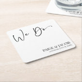 Wij doen klassieke moderne minimalistische bruilof kartonnen onderzetters (Schuin)
