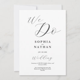 "Wij doen" minimalistische huwelijksuitnodiging Kaart