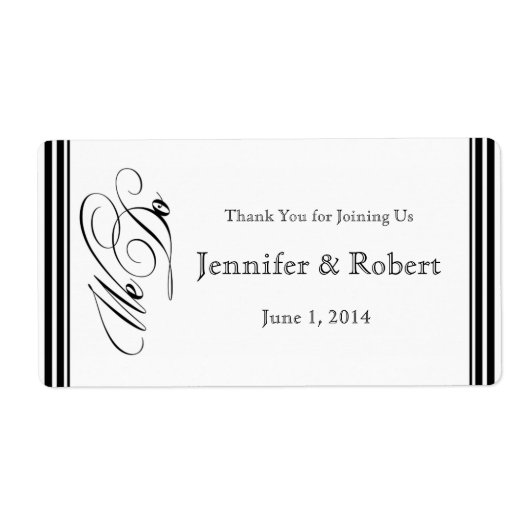 Wij doen Modern Lijst Zwart-wit Waterfles L Etiket (Voorkant)