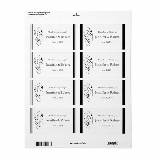 Wij doen Modern Lijst Zwart-wit Waterfles L Etiket (Full Sheet)