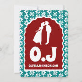 Wij doen modern vet rood Blauwgroen retro boho mad Kaart (Achterkant)