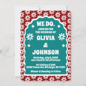 Wij doen modern vet rood Blauwgroen retro boho mad Kaart (Voorkant)