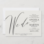 Wij doen moderne eenvoudige zwarte trouwkaart kaart (Voorkant)