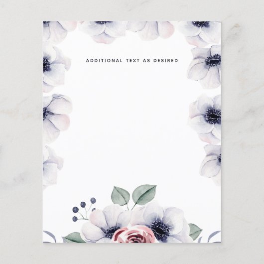 Wij doen Navy Blauwe Witte Bloemige Trouw Uitnodig (Achterkant)