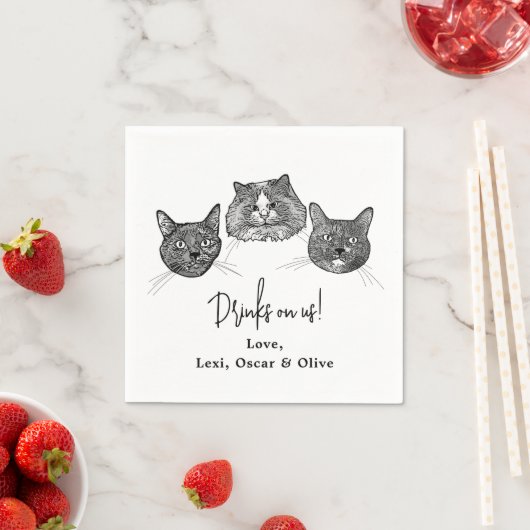 Wij doen ook huisdieren aangepaste hand tekening b servet (Insitu)