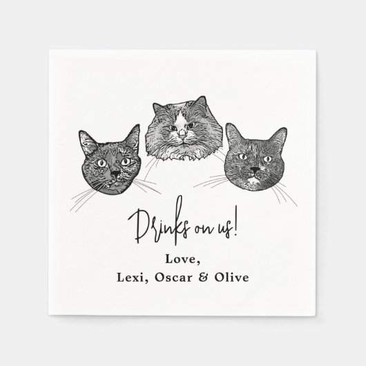 Wij doen ook huisdieren aangepaste hand tekening b servet (Voorkant)