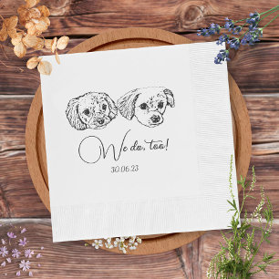 Wij doen ook huisdieren aangepaste hand tekening b servet