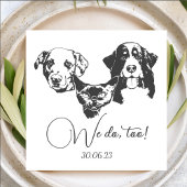 Wij doen ook huisdieren aangepaste hand tekening b servet