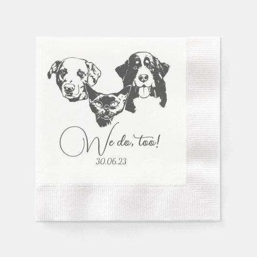 Wij doen ook huisdieren aangepaste hand tekening b servet (Voorkant)