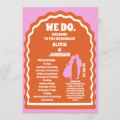 Wij doen Oranje Retro Arch Bruiloft Orde van Servi Programmakaart (Voorkant)