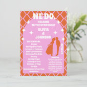 Wij doen Oranje Retro Boho Wedding Order of Servic Programmakaart (Staand voorkant)