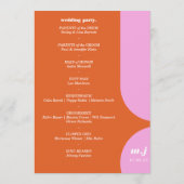 Wij doen Oranje Retro Stijl Huwelijksorde van de D Programmakaart (Achterkant)