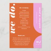 Wij doen Oranje Retro Stijl Huwelijksorde van de D Programmakaart (Voorkant)