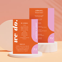 Wij doen Oranje Retro Stijl Huwelijksorde van de D Programmakaart