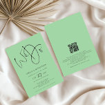 Wij doen QR Code Celadon Green Wedding Invitation Kaart<br><div class="desc">Minimalistisch We doen QR-code Celadon Green Wedding. Voeg uw QR-code toe aan uw trouwwebsite op de achterkant, zodat uw gasten kunnen RSVP en alle details online kunnen zien zonder dat er aparte behuizingen nodig zijn. Een informele set typografie in zwart voor de hoofdkop We Do en de rest van de...</div>