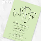 Wij doen QR Code Limoen Cream Green Wedding Kaart