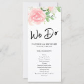 Wij Doen Roze Blush Rozen Bloemen Huwelijksprogram (Voorkant)