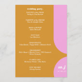 Wij doen Roze Retro Stijl Bruiloft Orde van Servic Programmakaart (Achterkant)