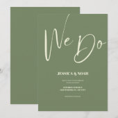 Wij doen Sage Green minimalistische bruiloft uitno Kaart (Voorkant / Achterkant)