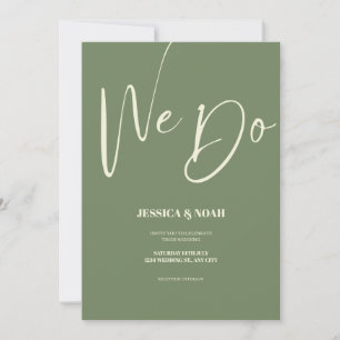 Wij doen Sage Green minimalistische bruiloft uitno Kaart