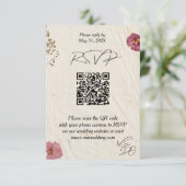 Wij doen Shabby Chic bruiloft geperste bloemen RSVP Kaartje (Staand voorkant)