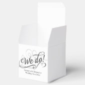 Wij doen, witte bruiloft wervelen gepersonaliseerd bedankdoosjes (Geopend)