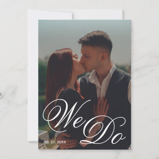 Wij doen zwart-wit foto QR code bruiloft Kaart (Voorkant)