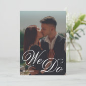 Wij doen zwart-wit foto QR code bruiloft Kaart (Staand voorkant)