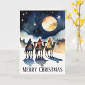 Wij drie koningen traditioneel Christelijk kerstfe Kaart (Gele Bloem)