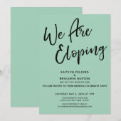 Wij gaan ervandoor Groene informele bruiloft na vi Kaart (Voorkant / Achterkant)