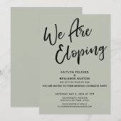 Wij gaan ervandoor Sage Casual Trouwfeest na de br Kaart (Voorkant / Achterkant)