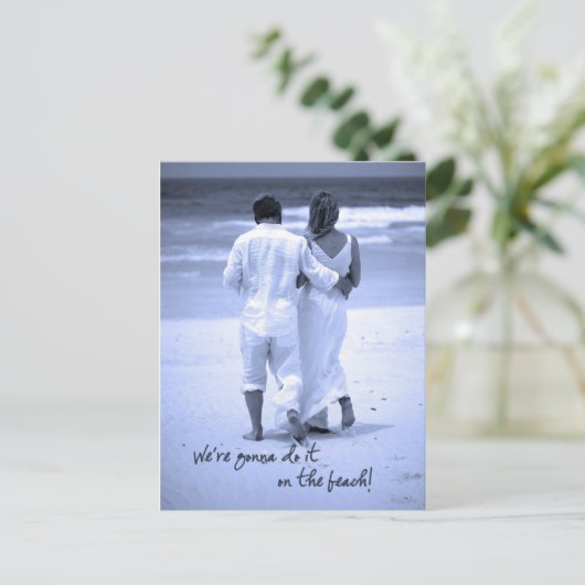 Wij gaan het op het Strand doen! Briefkaart (Staand voorkant)