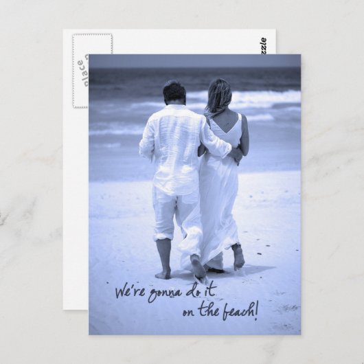 Wij gaan het op het Strand doen! Briefkaart (Voorkant / Achterkant)