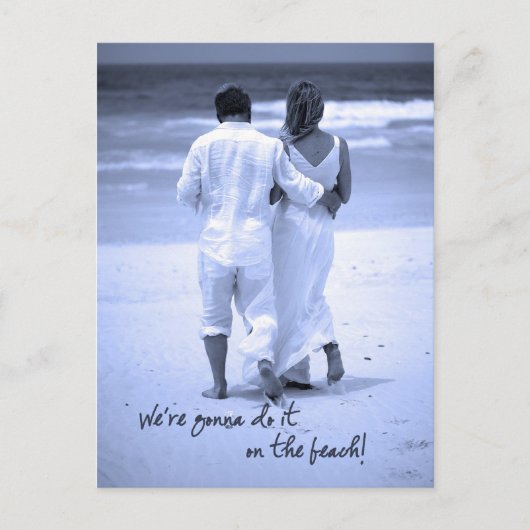 Wij gaan het op het Strand doen! Briefkaart (Voorkant)