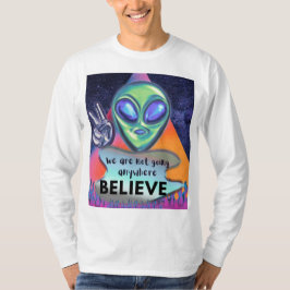 Wij gaan nergens heen, geloof  t-shirt