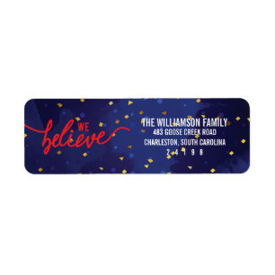 Wij geloven Confetti Kerstmis Etiket