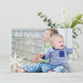 Wij geloven de Groet van de Foto van de Vakantie Feestdagenkaart (Staand voorkant)