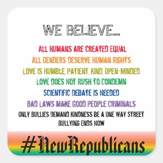 Wij geloven II vierkante Sticker (Voorkant)