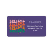 Wij geloven in de Kerstman kerst retour adres Etiket (Voorkant)