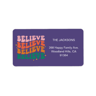 Wij geloven in de Kerstman kerst retour adres Etiket