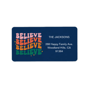 Wij geloven in de Kerstman kerst retour adres Etiket