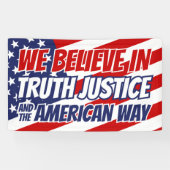 Wij geloven in waarheidsrechtvaardigheid en in de  spandoek (Horizontaal)