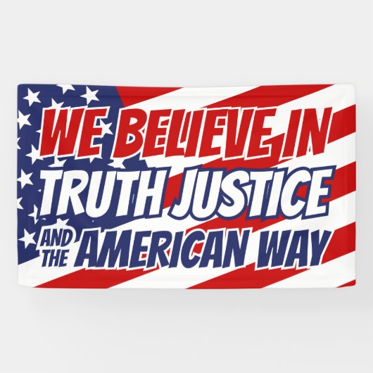 Wij geloven in waarheidsrechtvaardigheid en in de spandoek (Horizontaal)