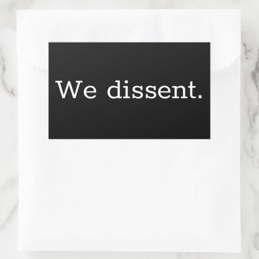 Wij geven af rechthoekige sticker (Tas)